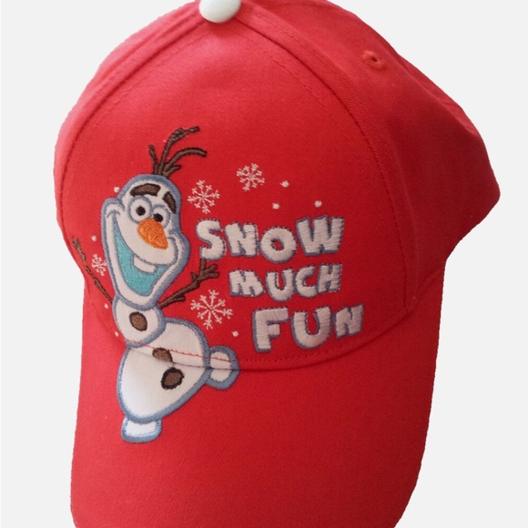 NEW|DisneyFrozen Olaf Red One Size Hat 'Snow Much Fun' Baseball Style Adjustable - Picture 3 of 4